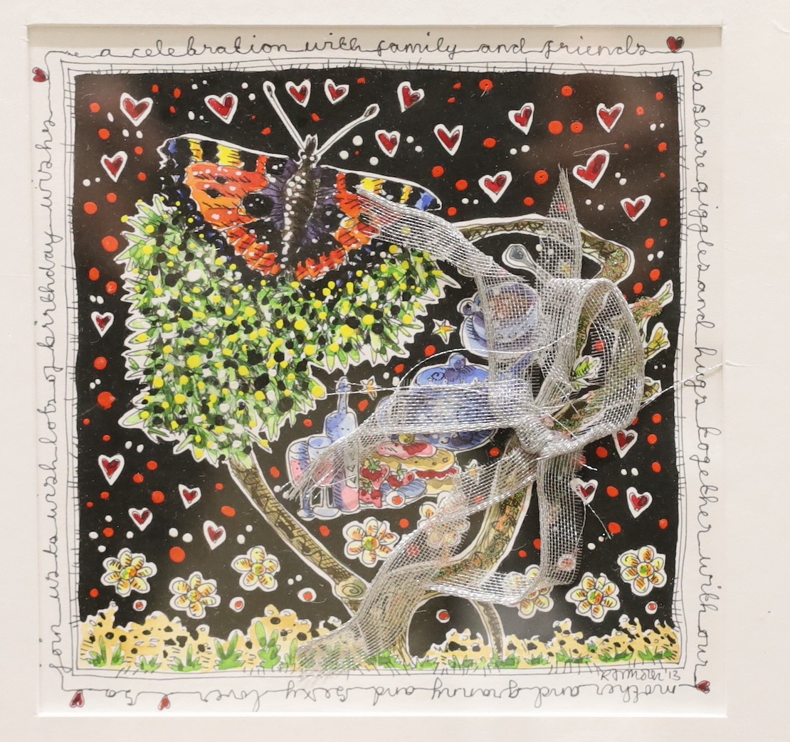 Rebecca Morse (Modern British) nine pen, ink and mixed media book illustrations and card designs, largest 34 x 25cm